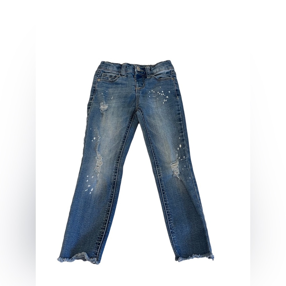 Hippie Girl Skinny Midrise Raw Hem Jeans Distressed Size 5 EUC